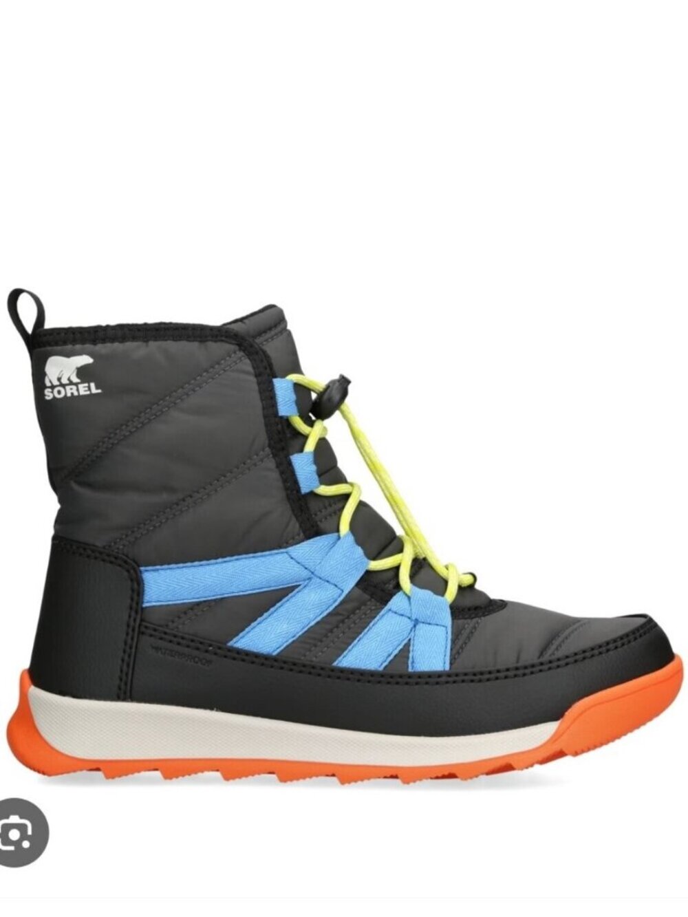 SOREL Whitney II Plus Waterproof Lace Boots charcoal grey color blue Sz 5